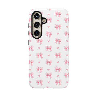 Pink Bow Pattern Phone Case — Cute Girly iPhone Protective Cover