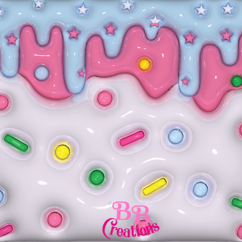 Ice cream dripping blue Patterned vinyl, resin art, waterproof vinyl,