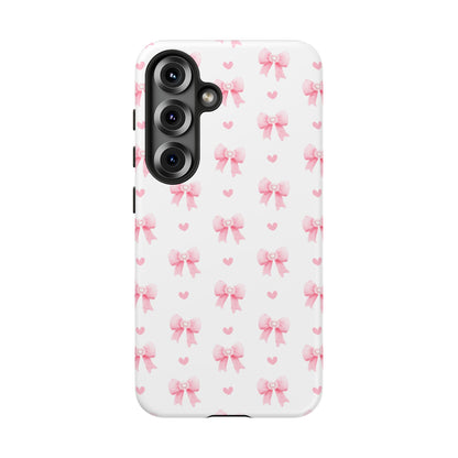 Pink Bow Pattern Phone Case — Cute Girly iPhone Protective Cover