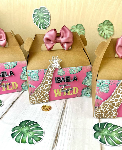 Safari Gable Boxes, Personalized Party Favor Boxes