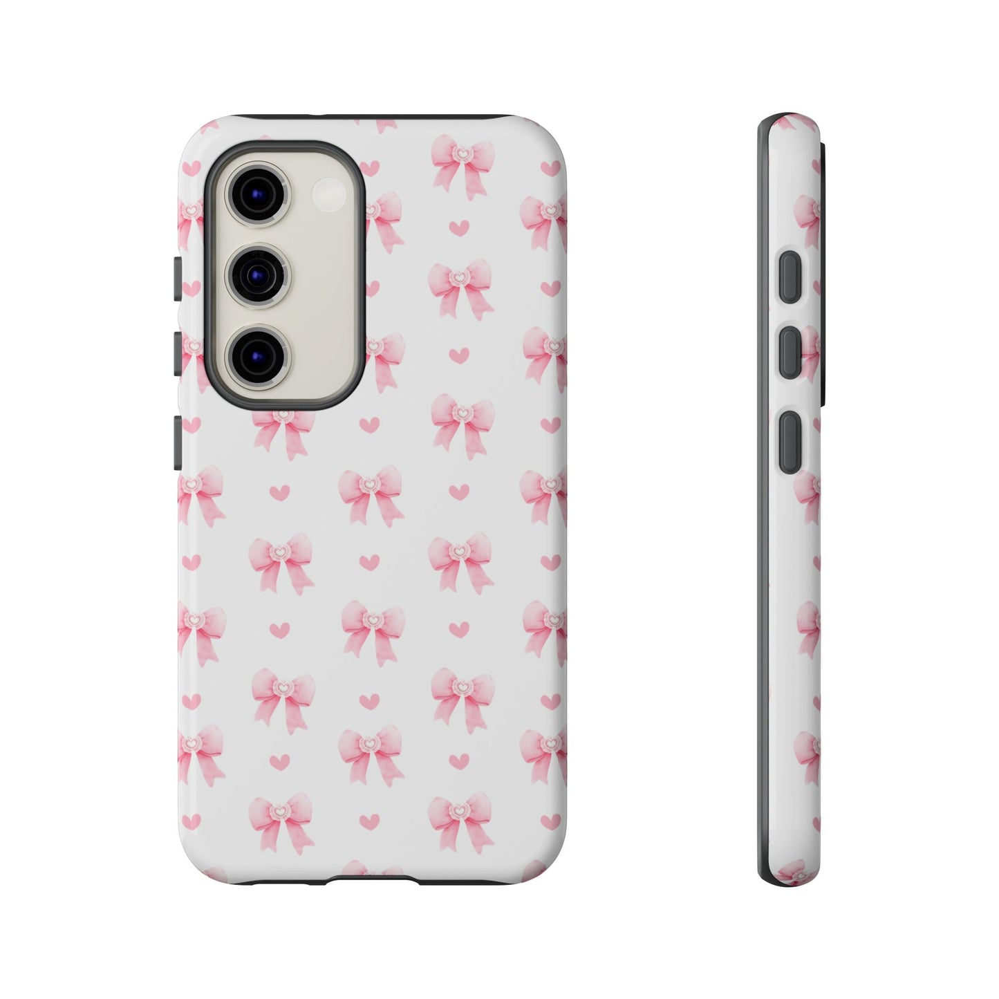 Pink Bow Pattern Phone Case — Cute Girly iPhone Protective Cover