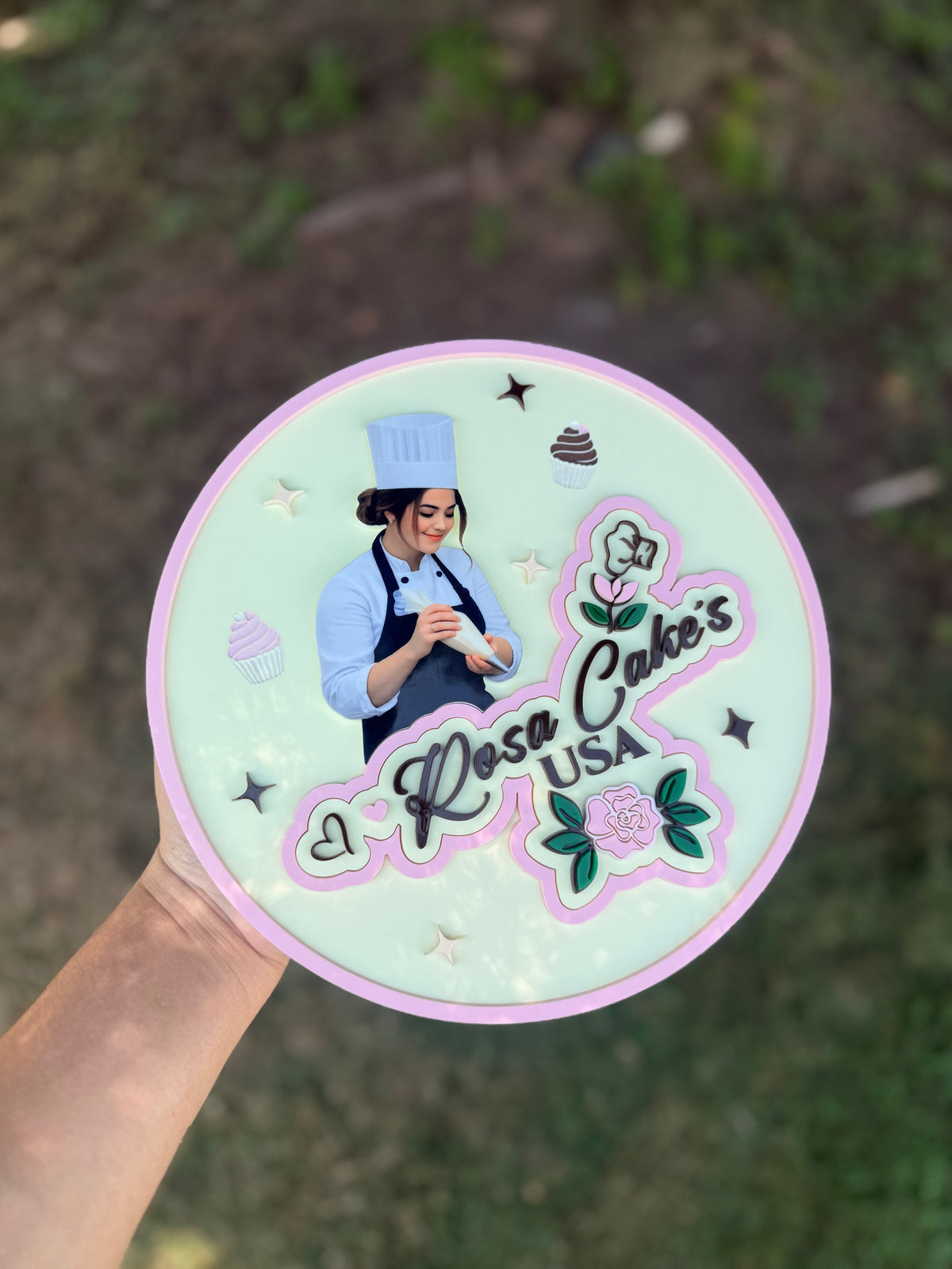 Round Acrylic Logo