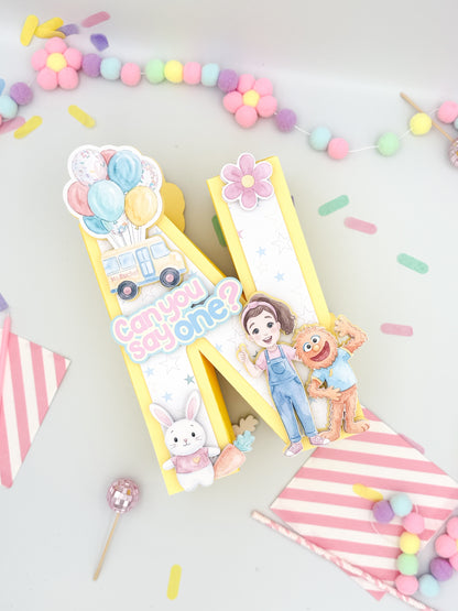 One 3D Letters, Ms. Rachel Inspired Birthday Decor