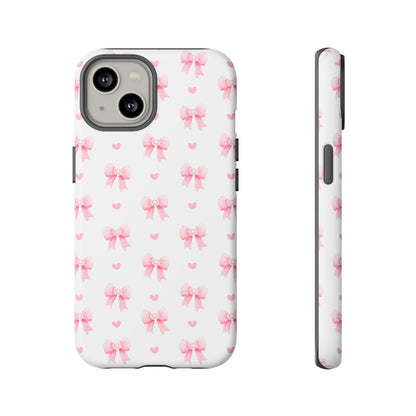 Pink Bow Pattern Phone Case — Cute Girly iPhone Protective Cover