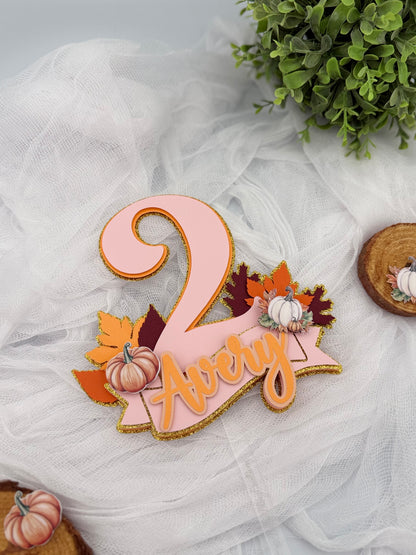 Little Pumpkin Cake topper, Fall Birthday Decor
