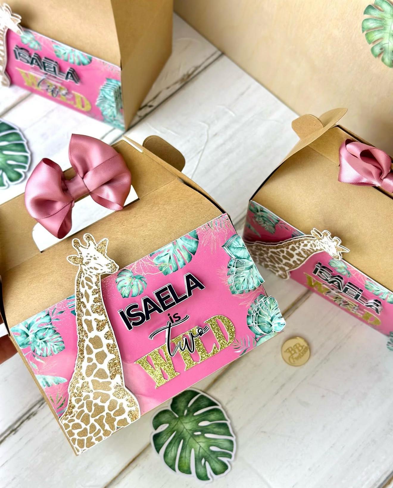 Safari Gable Boxes, Personalized Party Favor Boxes