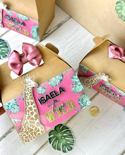 Safari Gable Boxes, Personalized Party Favor Boxes