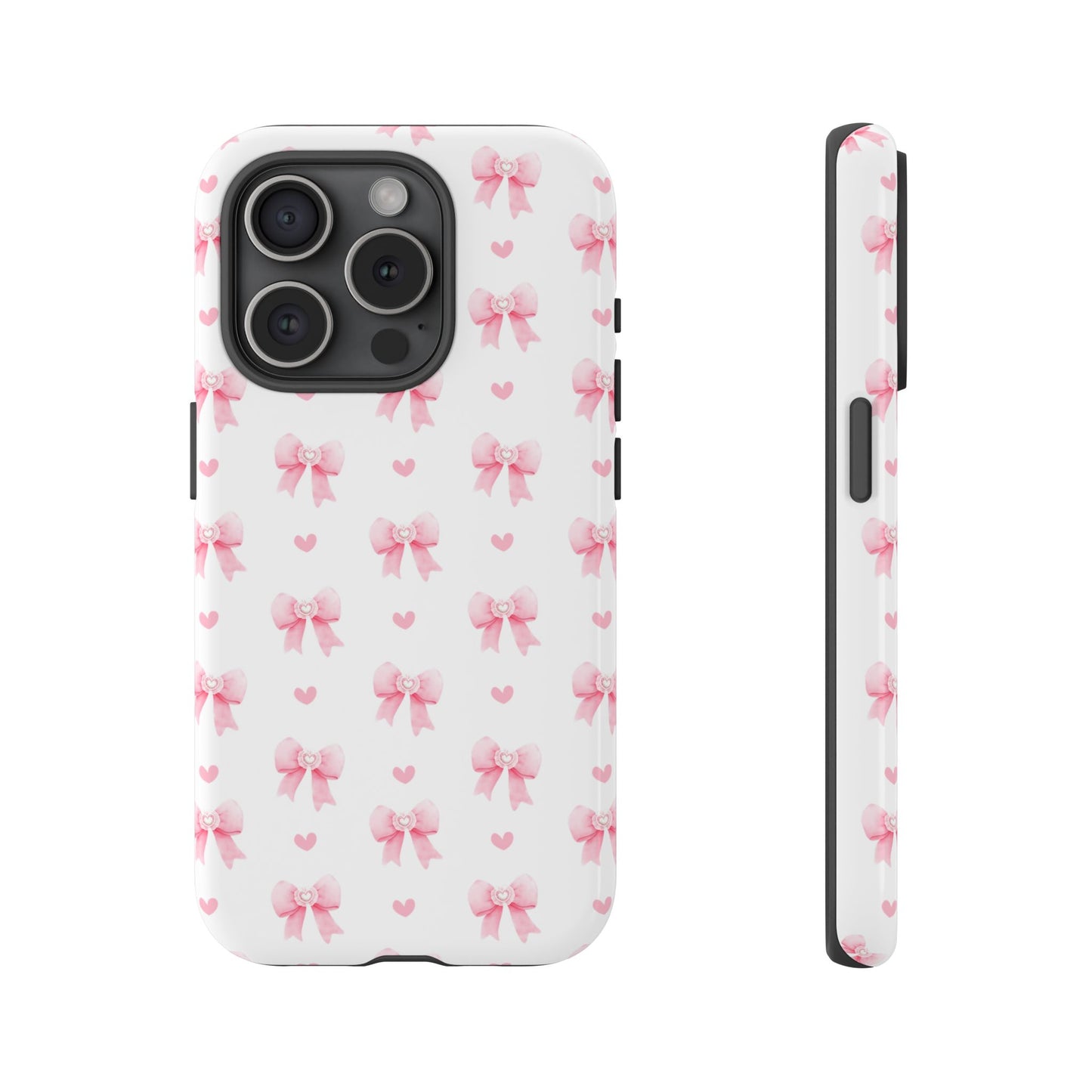 Pink Bow Pattern Phone Case — Cute Girly iPhone Protective Cover