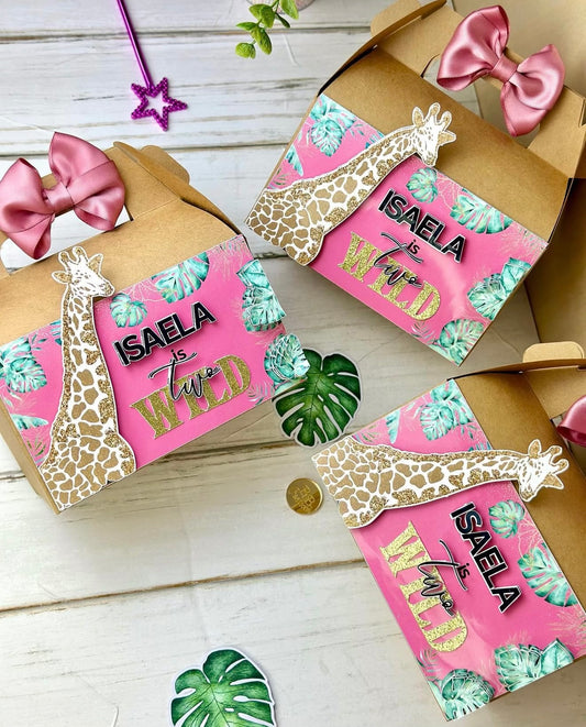 Safari Gable Boxes, Personalized Party Favor Boxes