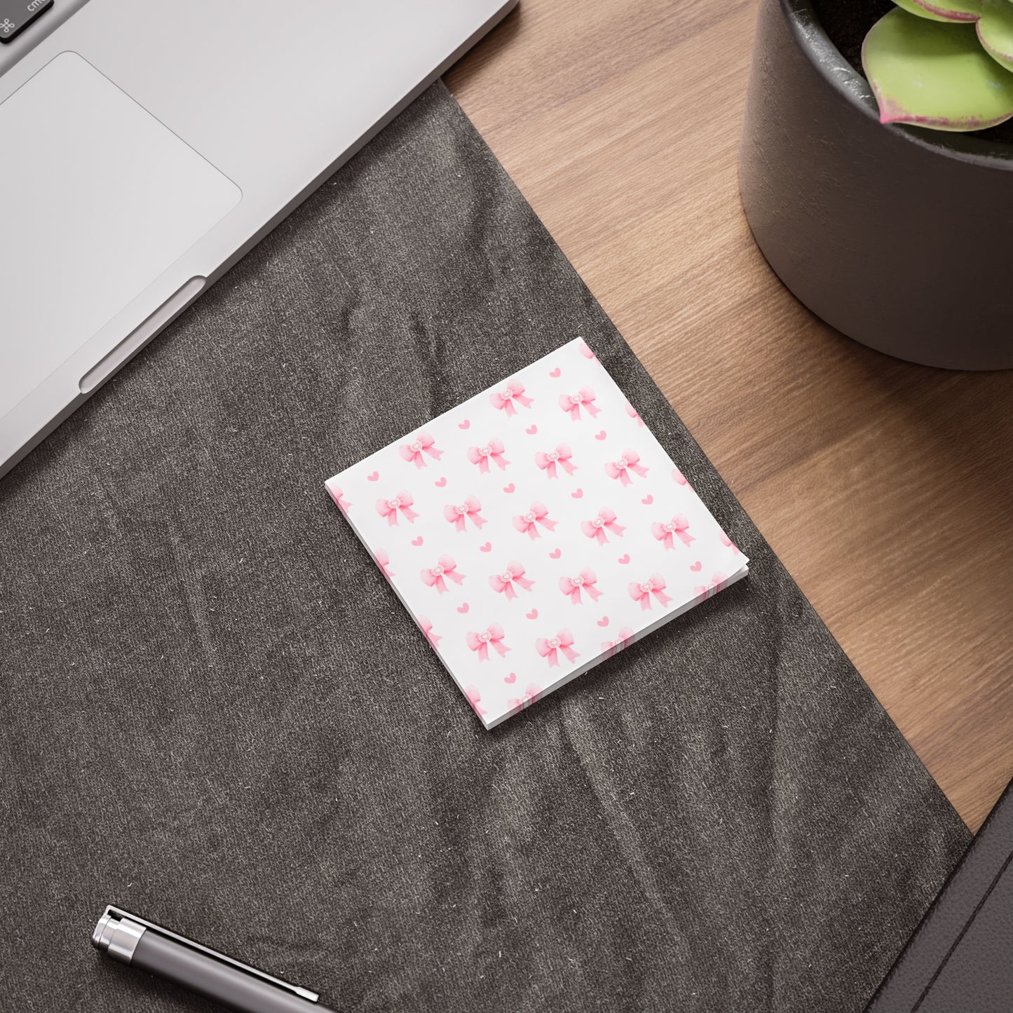 Pink Bow Sticky Notes, Girly Office