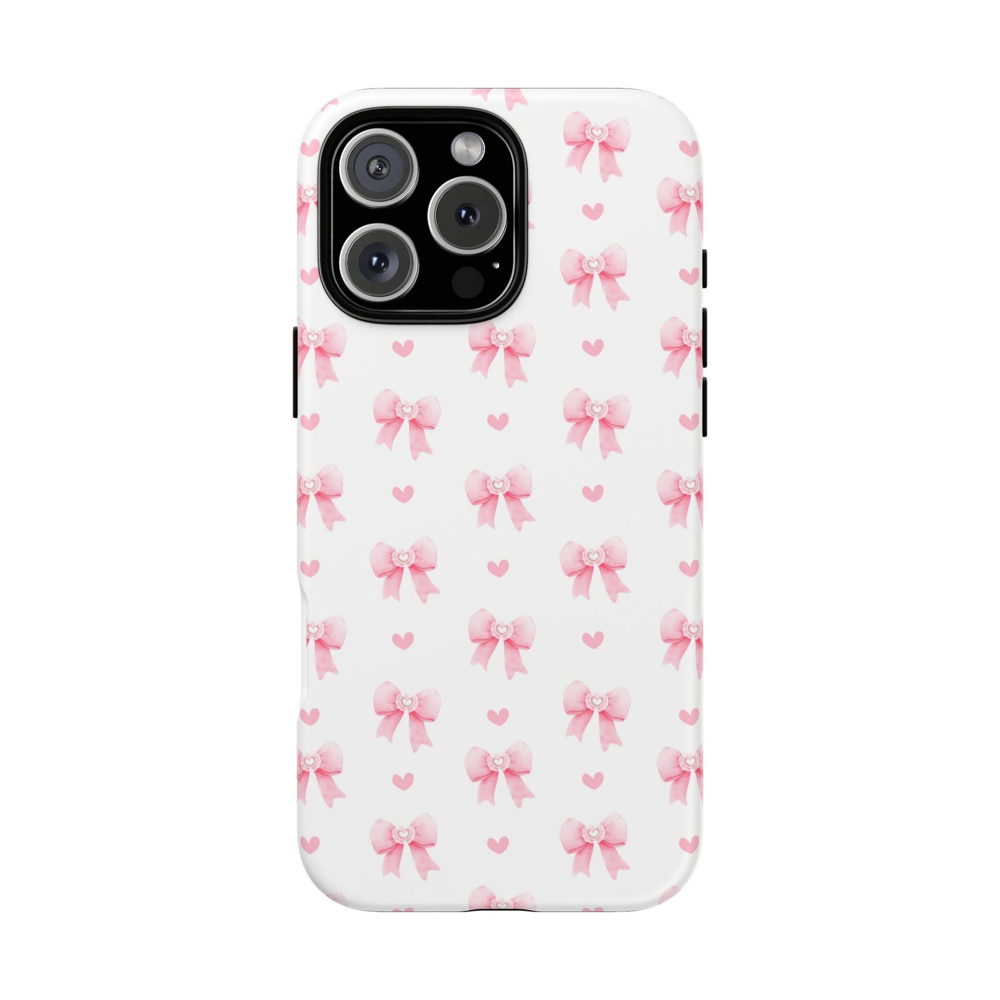 Pink Bow Pattern Phone Case — Cute Girly iPhone Protective Cover