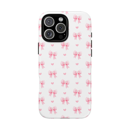 Pink Bow Pattern Phone Case — Cute Girly iPhone Protective Cover