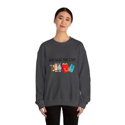 Busy Doing Mom Stuff Sweatshirt - Cute & Comfy Crewneck for Moms, Gifts for Mother's Day, Birthday Present, Relaxed Fit, Casual Wear