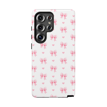 Pink Bow Pattern Phone Case — Cute Girly iPhone Protective Cover