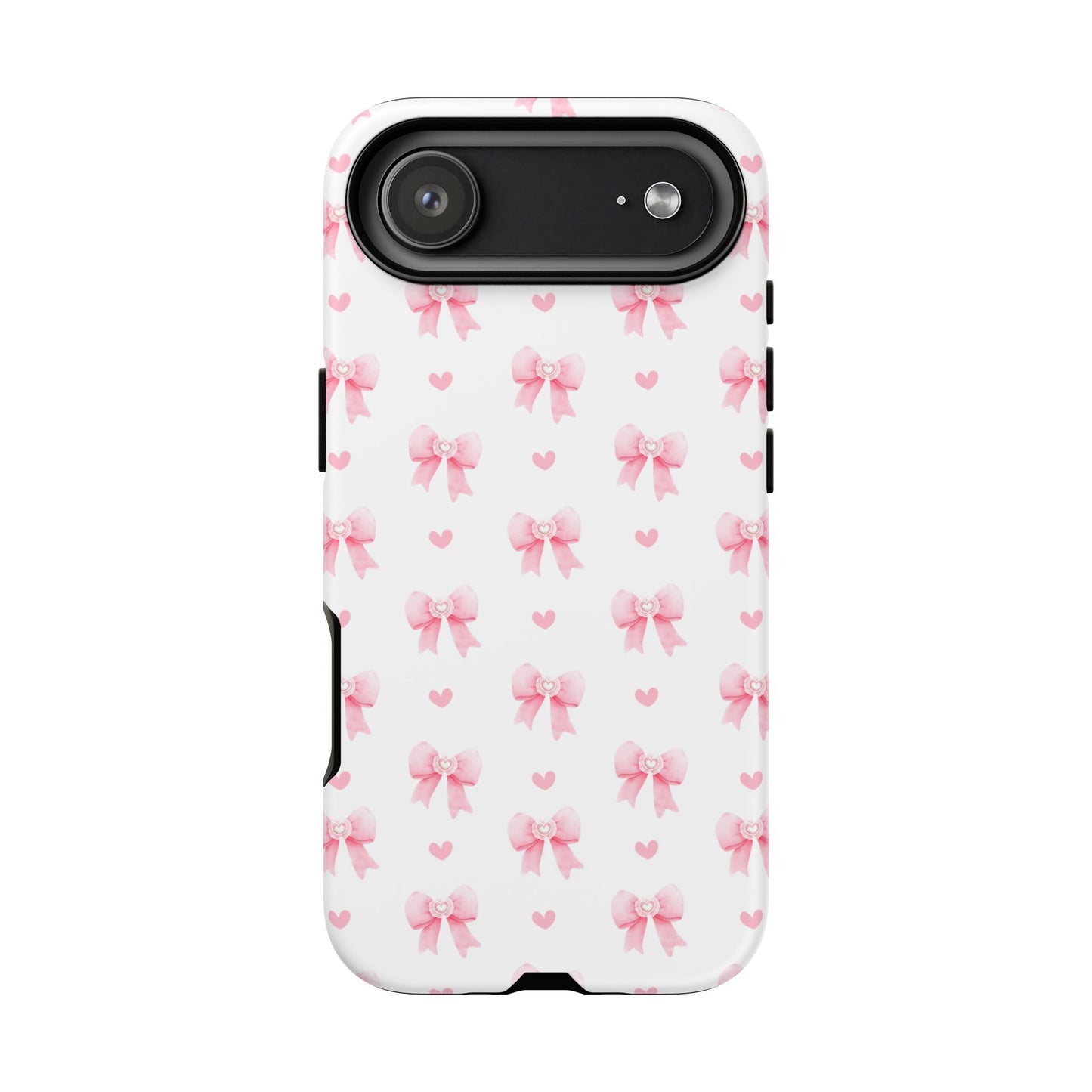 Pink Bow Pattern Phone Case — Cute Girly iPhone Protective Cover