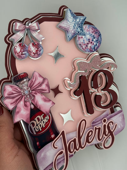 Birthday Cake Topper Dr Pepper Themed