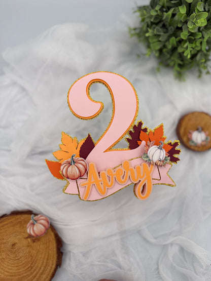 Little Pumpkin Cake topper, Fall Birthday Decor