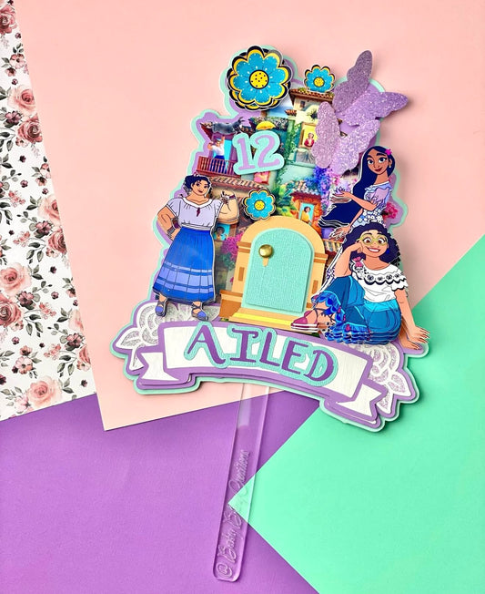Encanto Inspired Personalized Cake Topper, Custom Name & Age Birthday Decoration