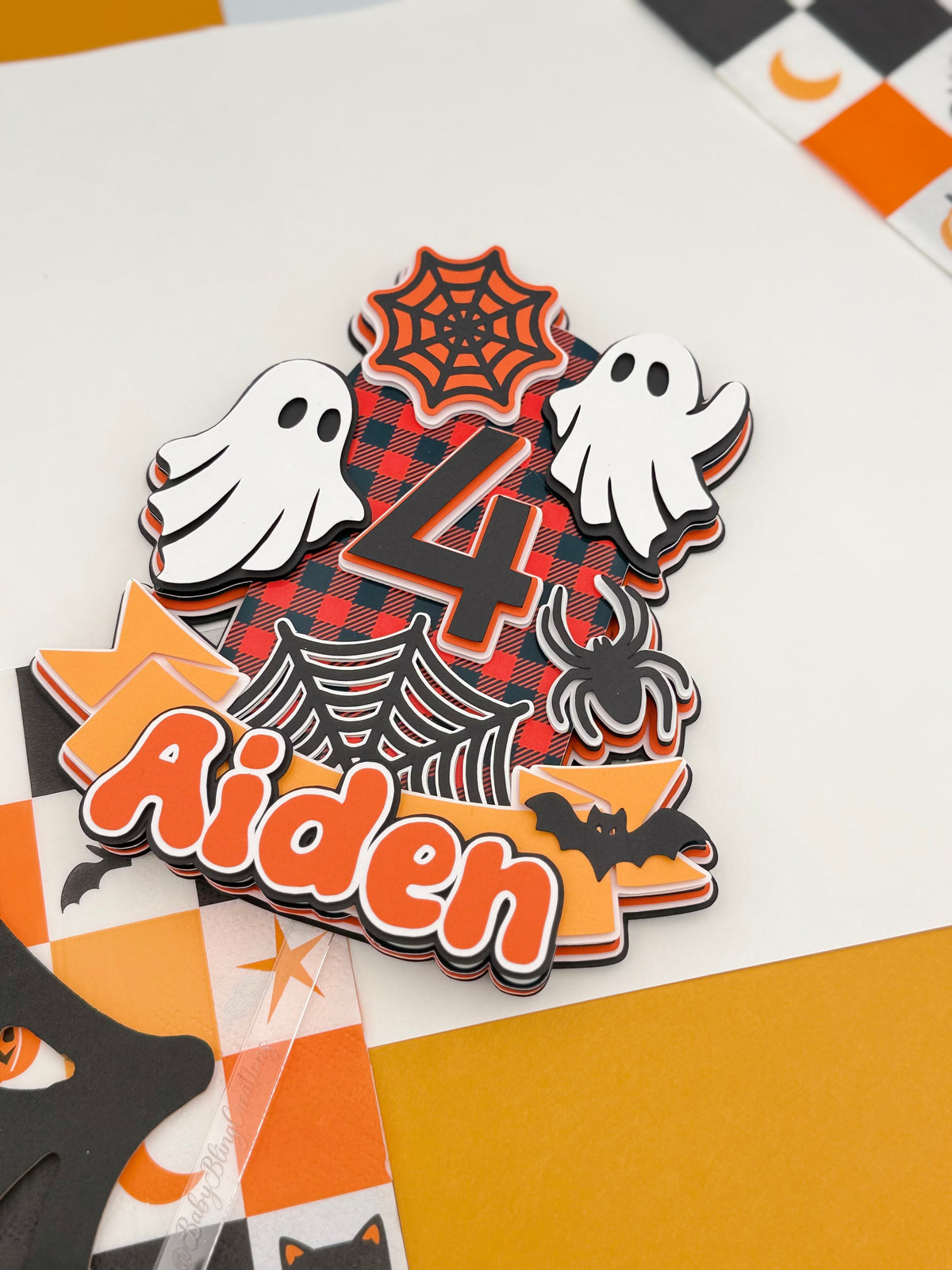 Halloween Cake Topper, Ghost Birthday Decor