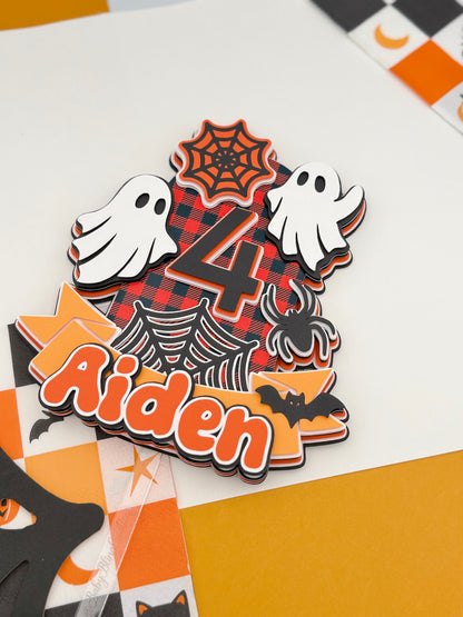 Halloween Cake Topper, Ghost Birthday Decor