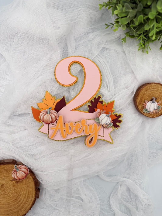 Little Pumpkin Cake topper, Fall Birthday Decor