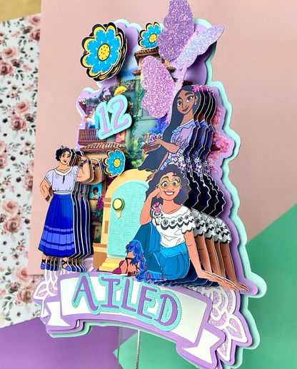 Encanto Inspired Personalized Cake Topper, Custom Name & Age Birthday Decoration