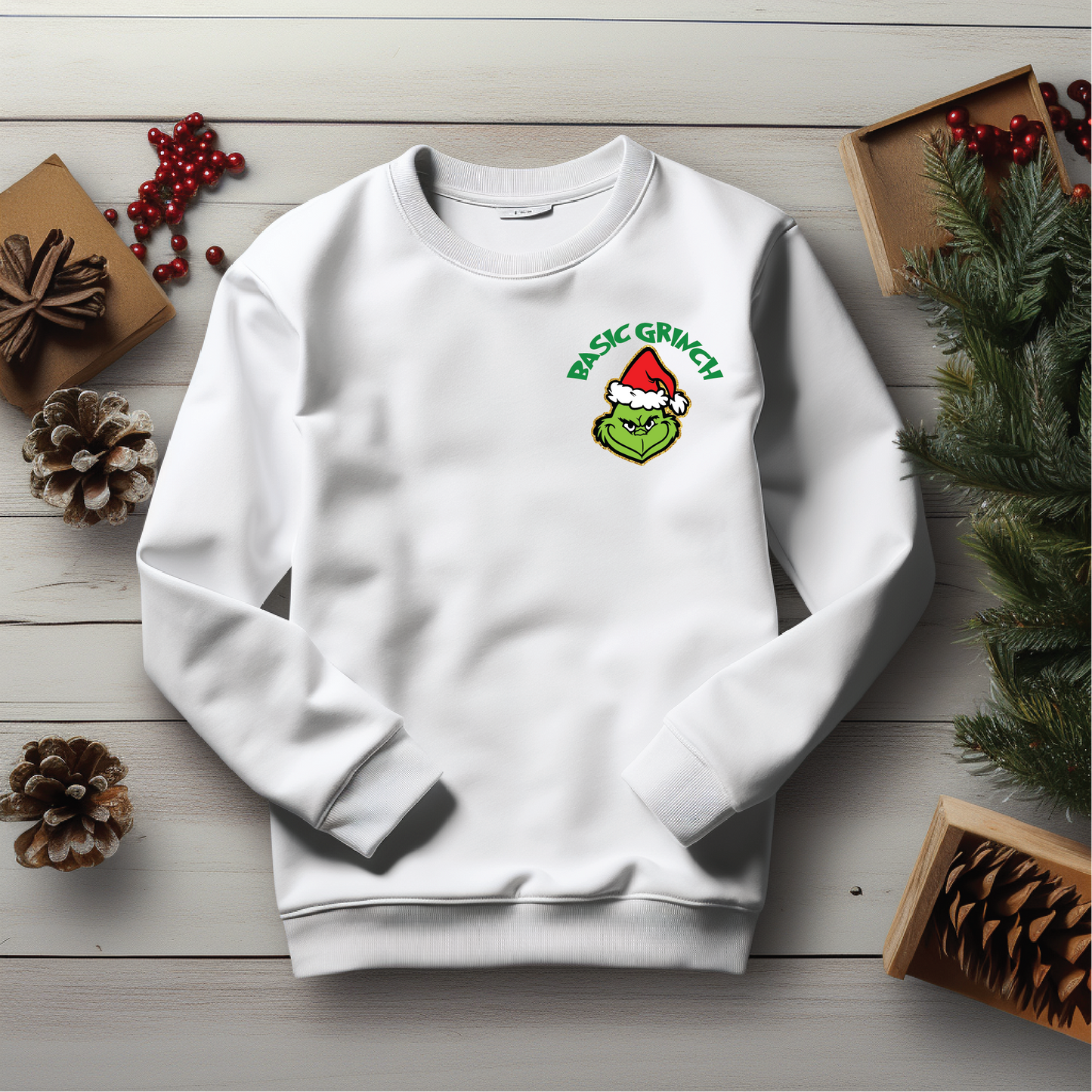 Basic Grinch sweatshirt, clothing , green Christmas,
