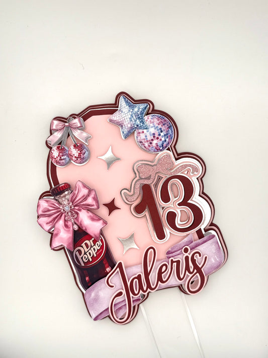 Birthday Cake Topper Dr Pepper Themed