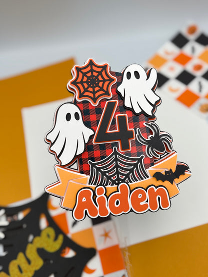Halloween Cake Topper, Ghost Birthday Decor
