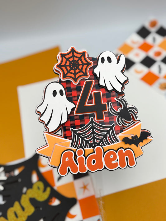 Halloween Cake Topper, Ghost Birthday Decor