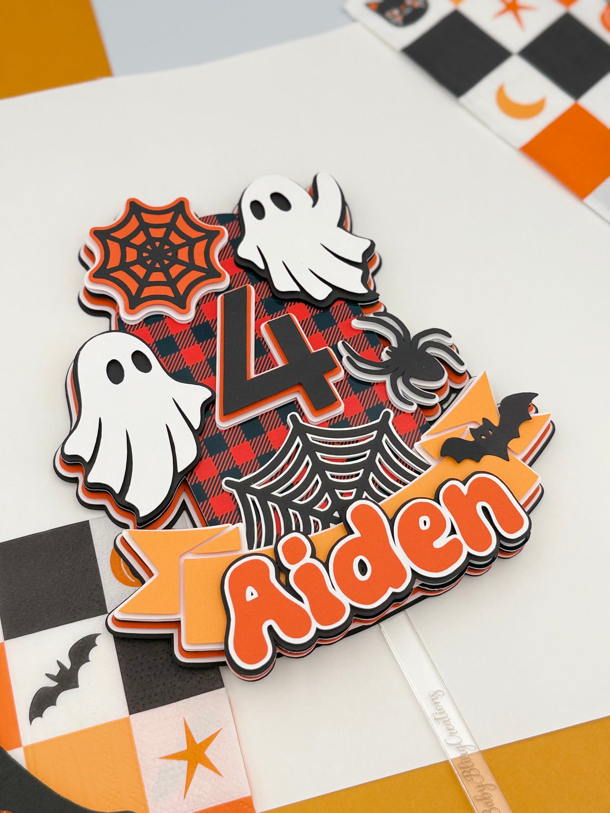Halloween Cake Topper, Ghost Birthday Decor