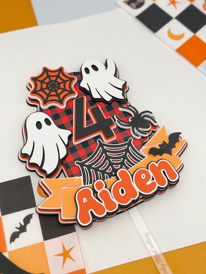 Halloween Cake Topper, Ghost Birthday Decor