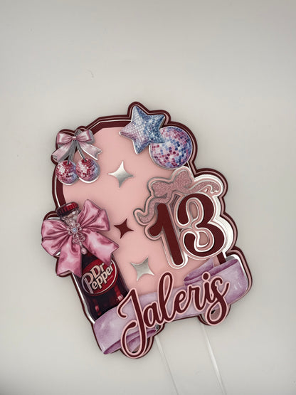Birthday Cake Topper Dr Pepper Themed