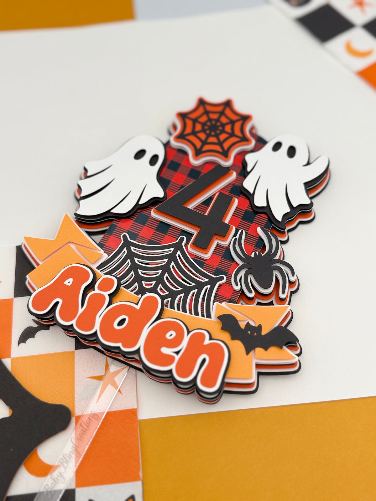 Halloween Cake Topper, Ghost Birthday Decor