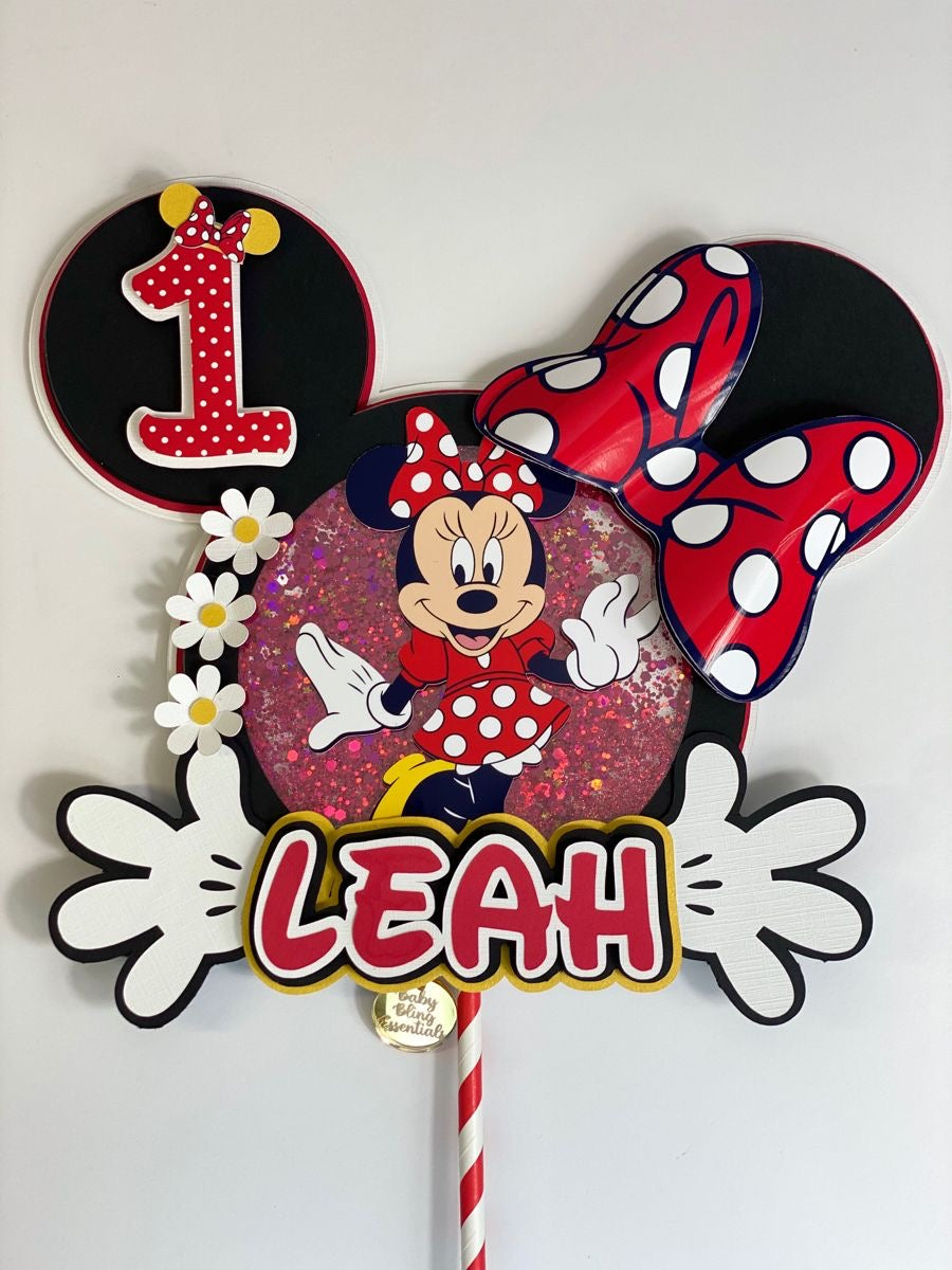 Cake topper shaker, party decor Mouse Minnie
