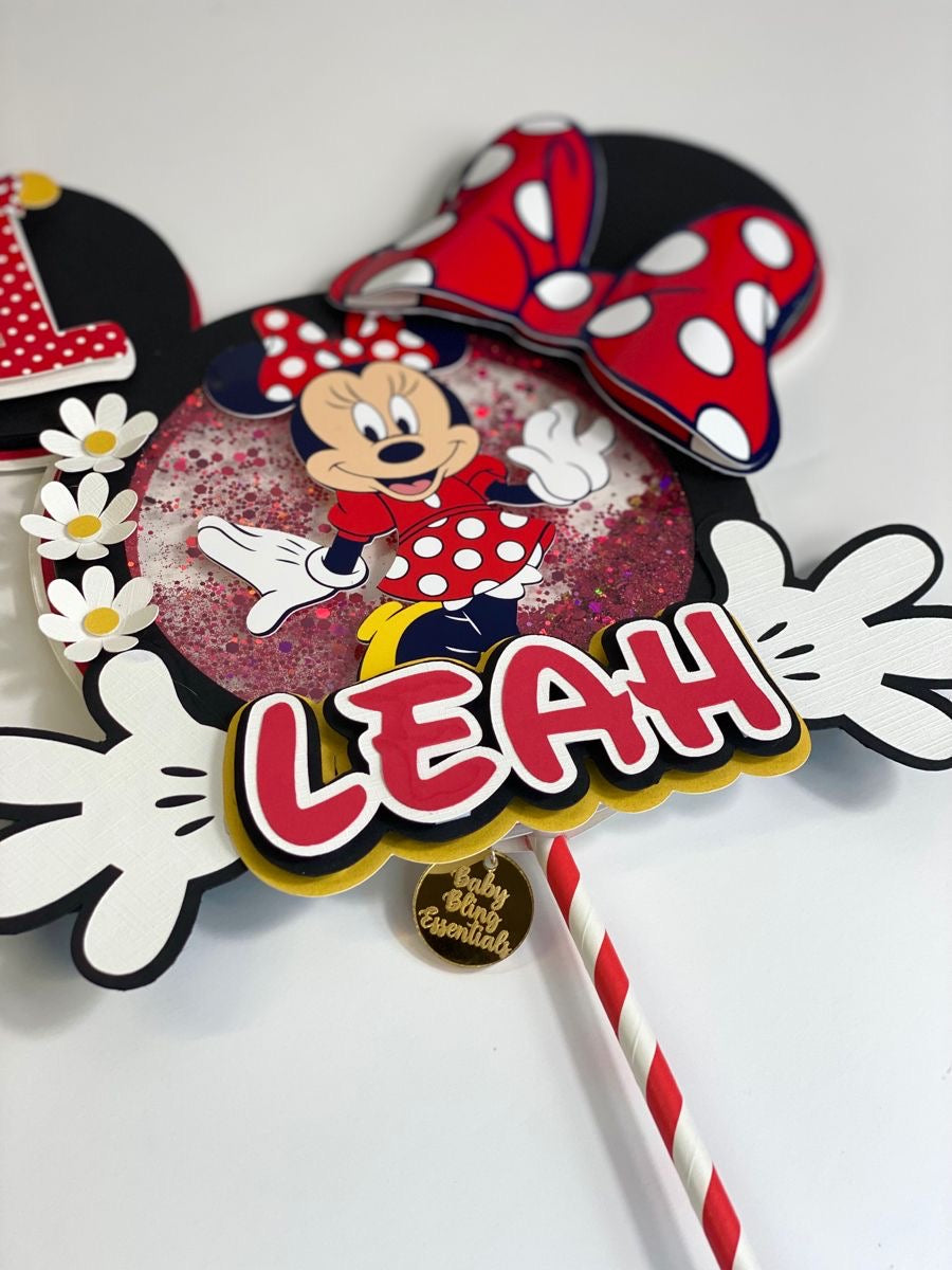 Cake topper shaker, party decor Mouse Minnie