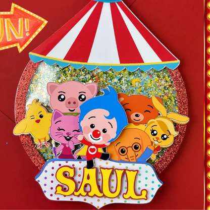 El payaso plim plim Cake topper, circus theme, birthday party
