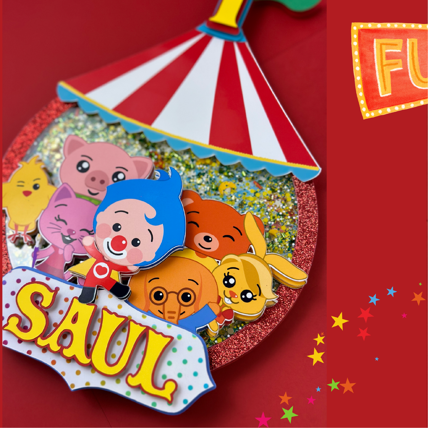 El payaso plim plim Cake topper, circus theme, birthday party