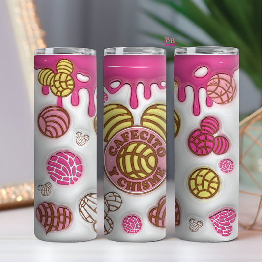Cafecito y chisme sublimation wrap png tumbler design, Conceits, conchas, pan dulce