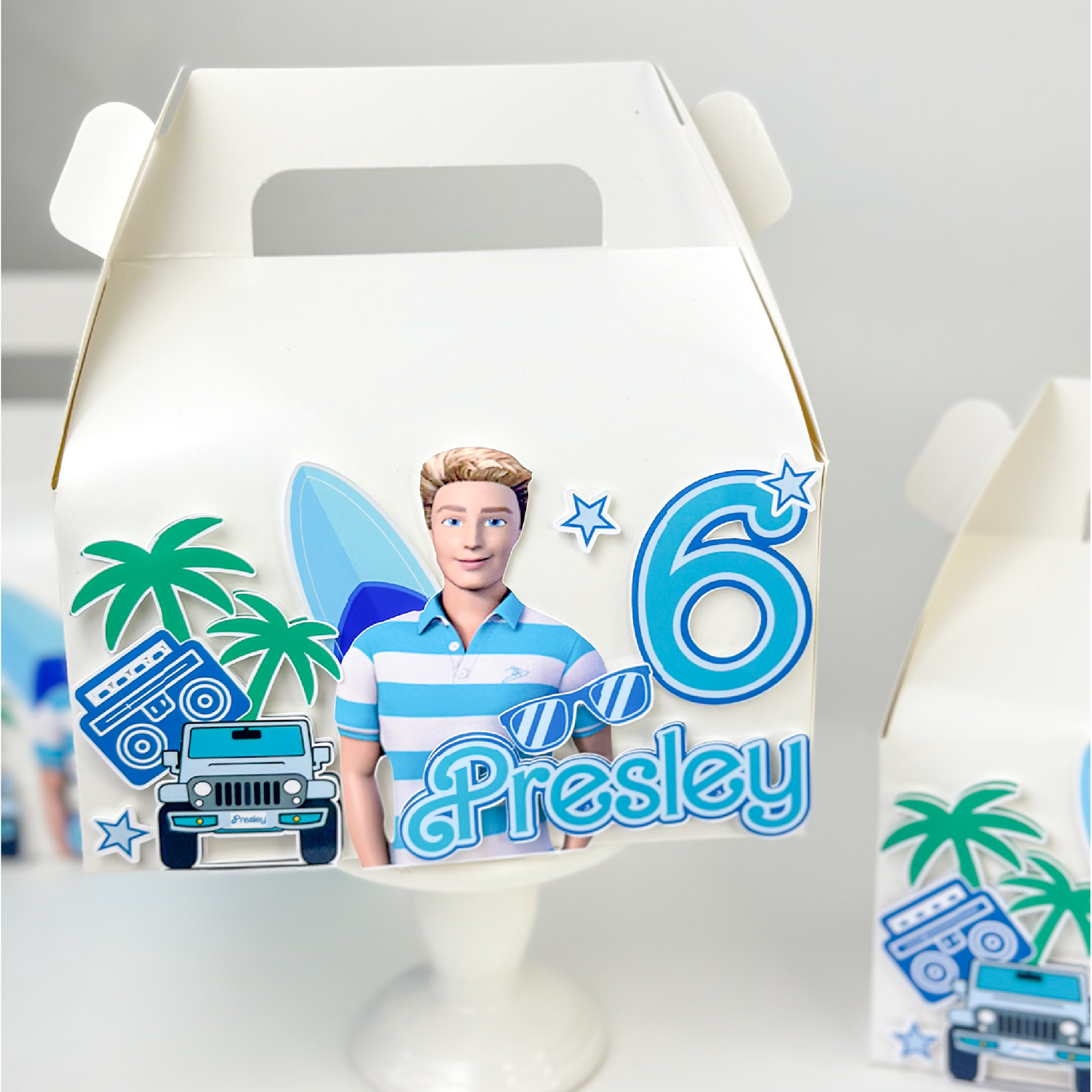 Ken favor boxes, party decor, gabble boxes ideas