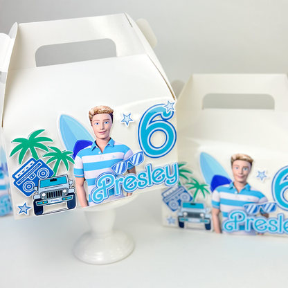 Ken favor boxes, party decor, gabble boxes ideas
