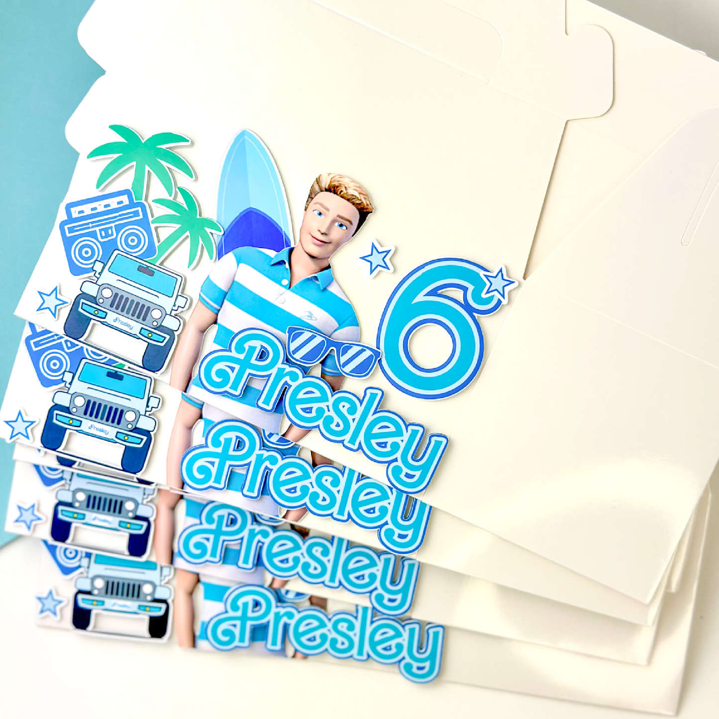 Ken favor boxes, party decor, gabble boxes ideas