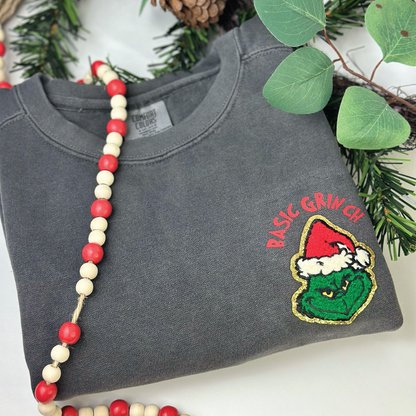 Basic Grinch sweatshirt, clothing , green Christmas,