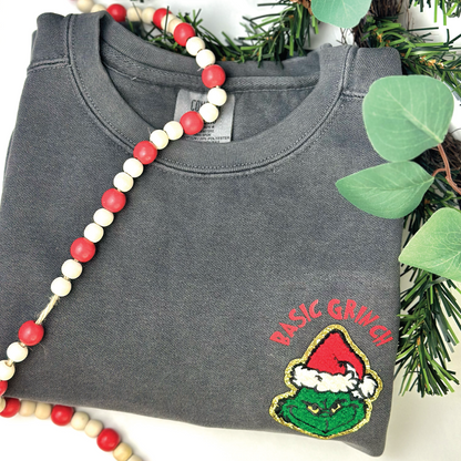 Basic Grinch sweatshirt, clothing , green Christmas,