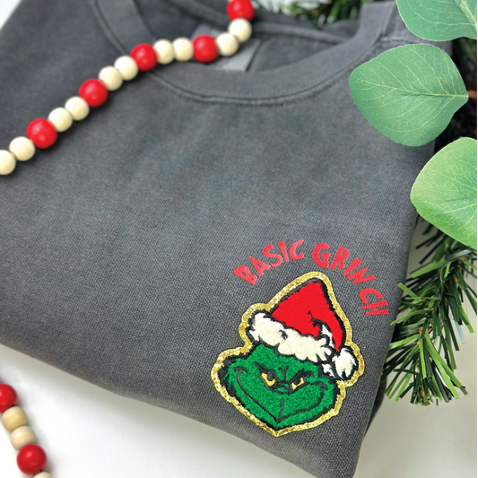 Basic Grinch sweatshirt, clothing , green Christmas,