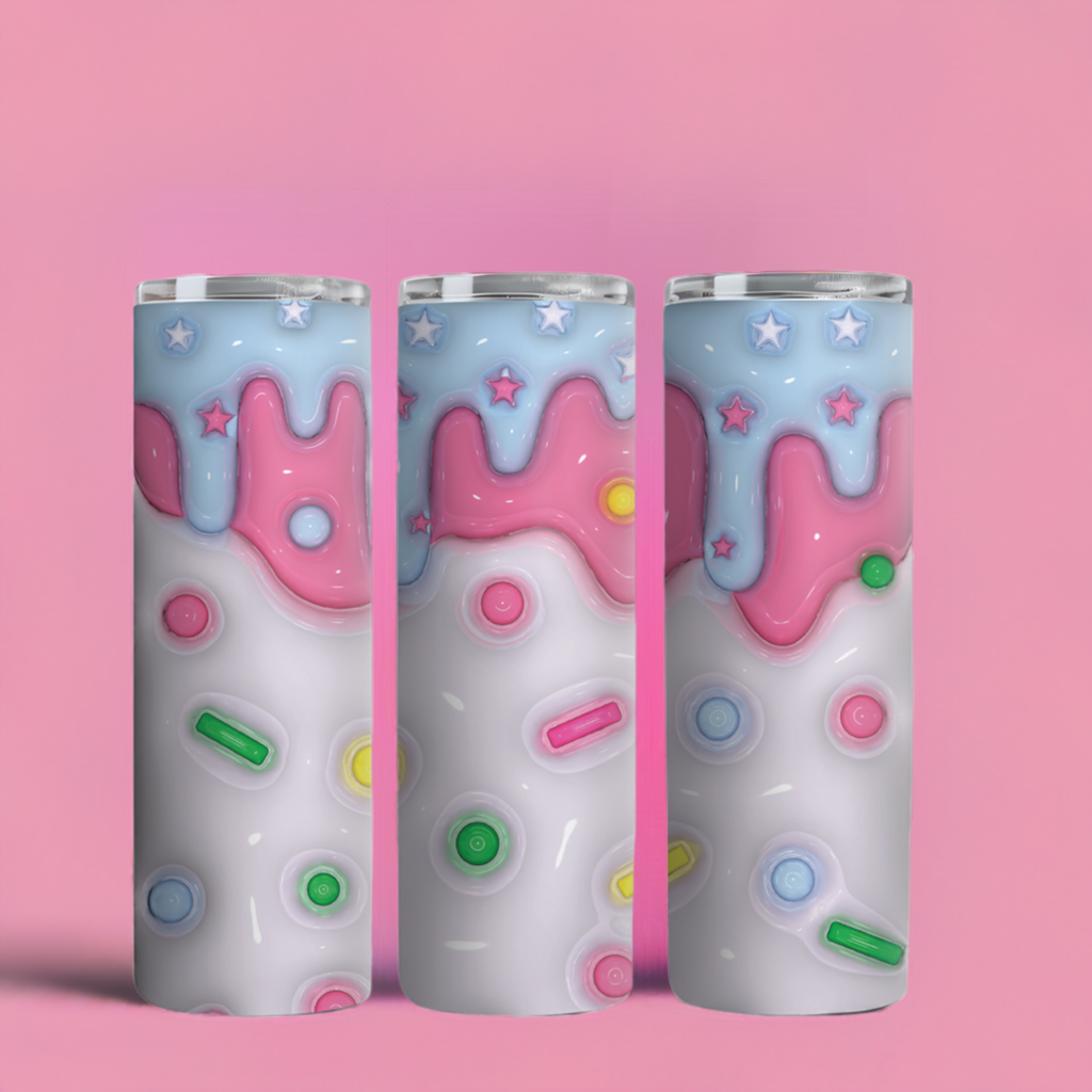 Blue Dripping ice cream Sublimation Wrap PNG,  tumbler design, sublimation design