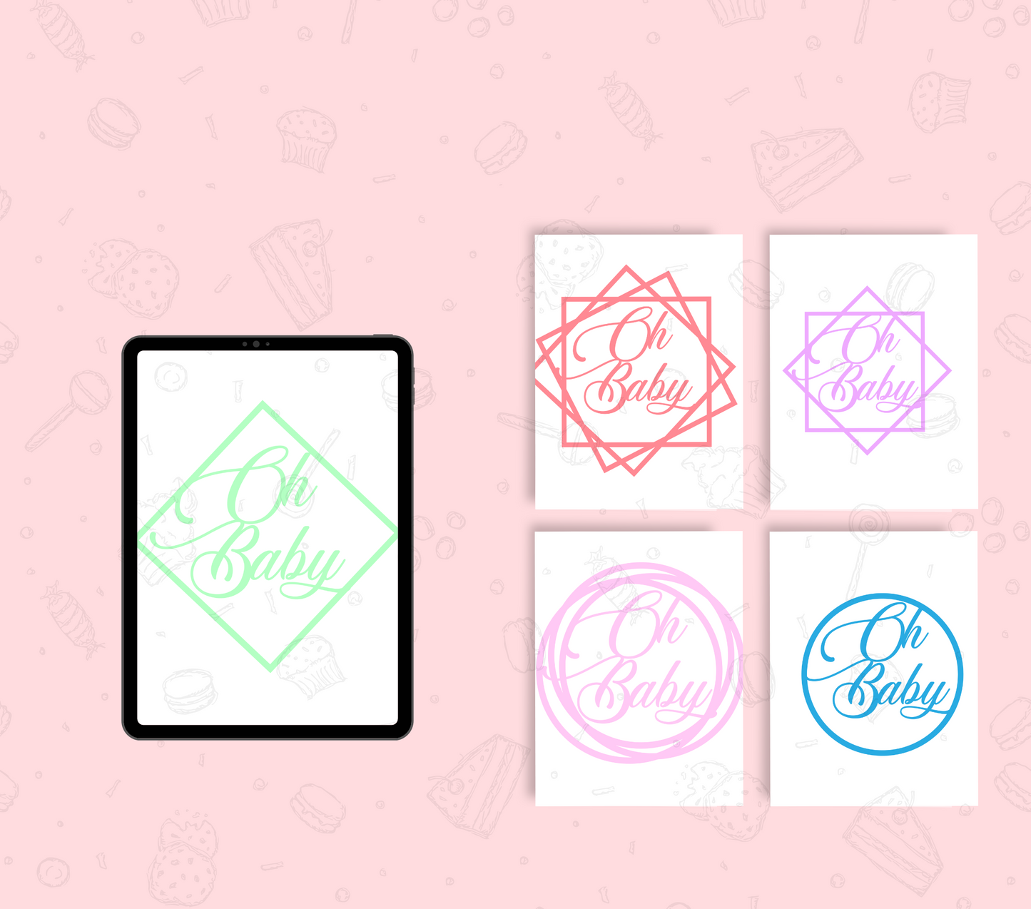 Baby cake topper svg designs