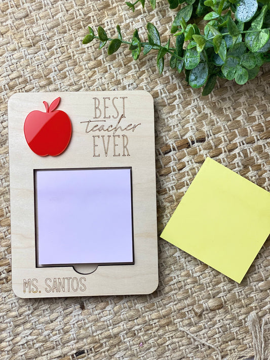 Sticky note holder, Teachers gifts, Back to school, teacher love, wood craft