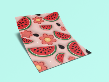 Flowers and watermelon sublimation wrap png, watermelon, flowers, sublimation designs, tumbler ideas