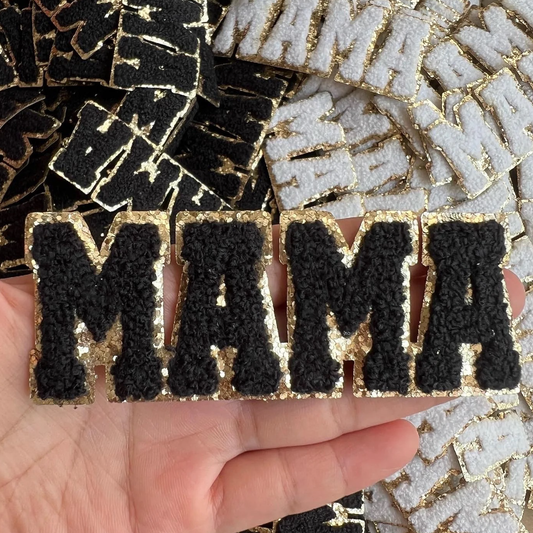 Mama black- chenille patch